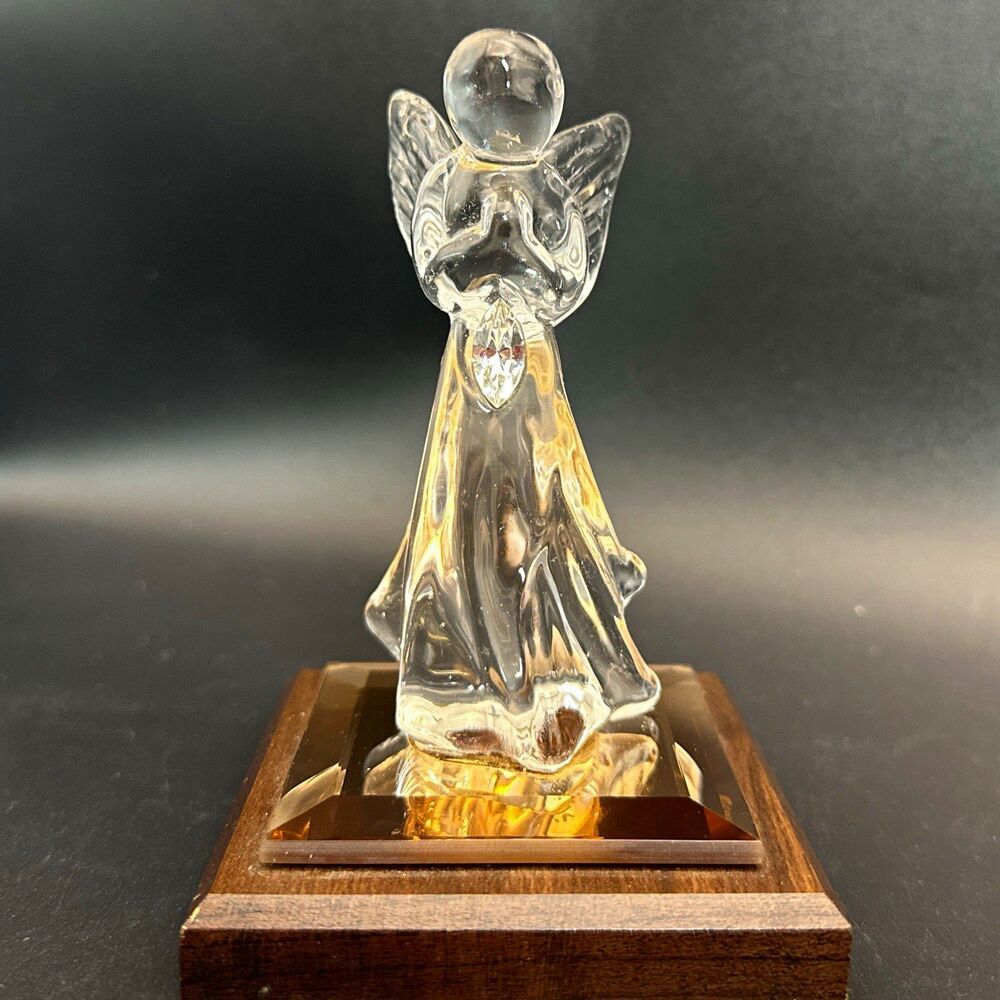 VTG Dacra Glass Praying Guardian Angel Figurine Made in USA Christmas Decor 4.5”